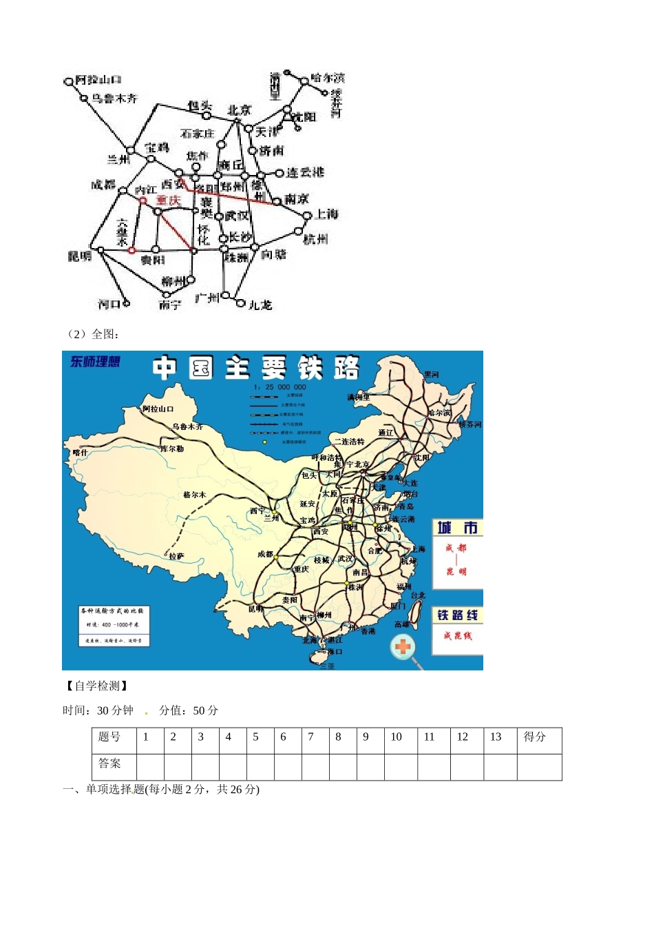 吉林省舒兰市第一中学高中地理 第五章 第二节 交通运输布局变化的影响导学案 新人教版必修2_第2页
