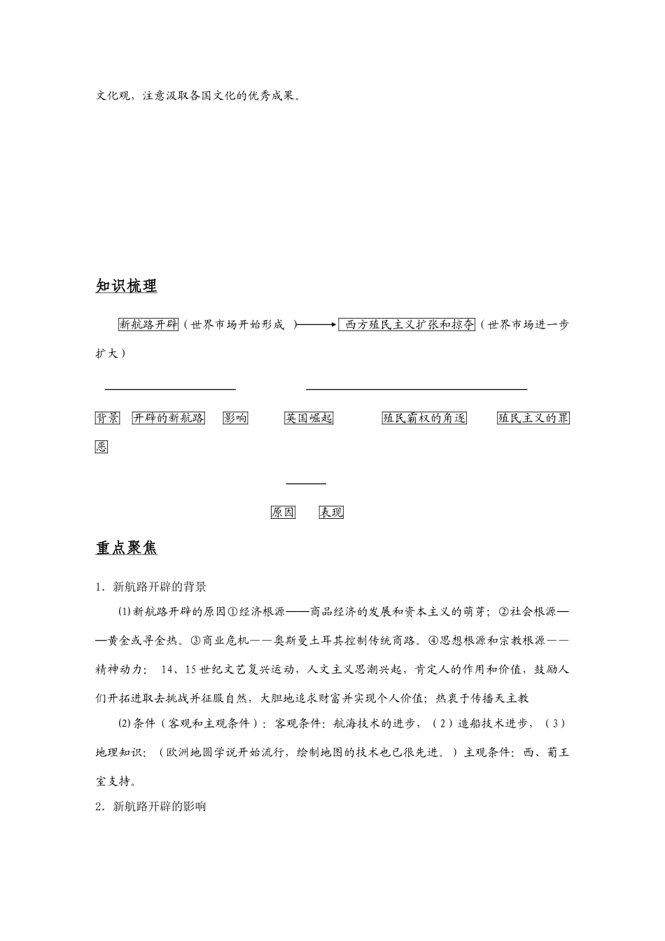 高中历史：专题五《走向世界的资本主义市场》学案（1）（人民版必修2）_第2页