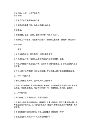 中班《尺子的世界》