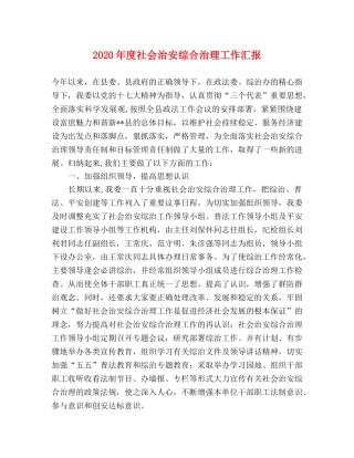 2024年度社会治安综合治理工作汇报 