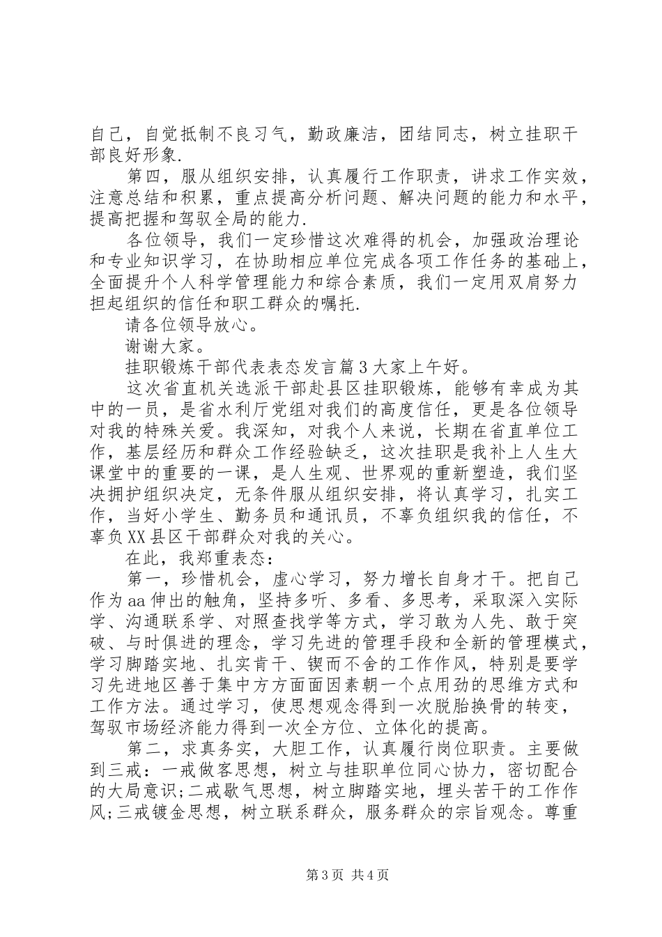 挂职锻炼干部代表表态发言稿_第3页