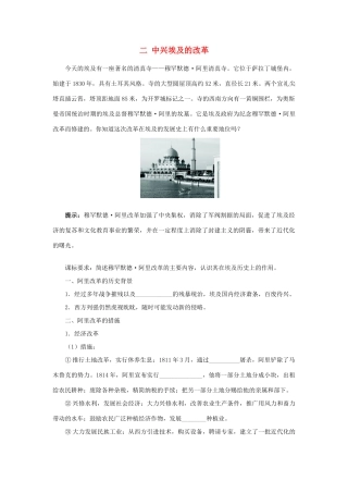 高中历史 专题六 穆罕默德阿里改革 二 中兴埃及的改革学案1 人民版选修1-人民版高二选修1历史学案