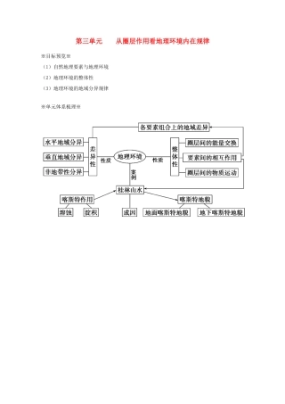 江苏省淮安市新马高级中学高中地理 第三单元 从圈层作用看地理环境内在规律教学案111 新人教版必修1