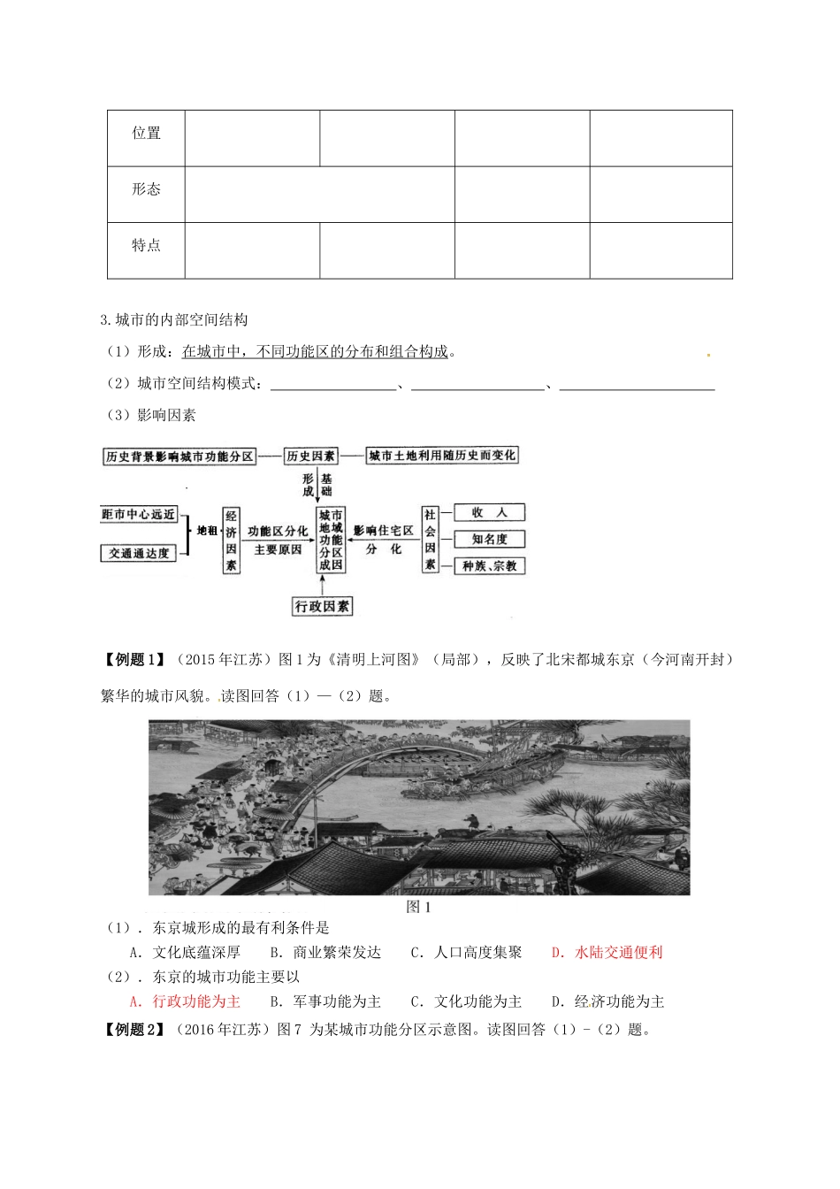 江苏省常州市高考地理一轮复习 第二章 城市学案-人教版高三全册地理学案_第2页