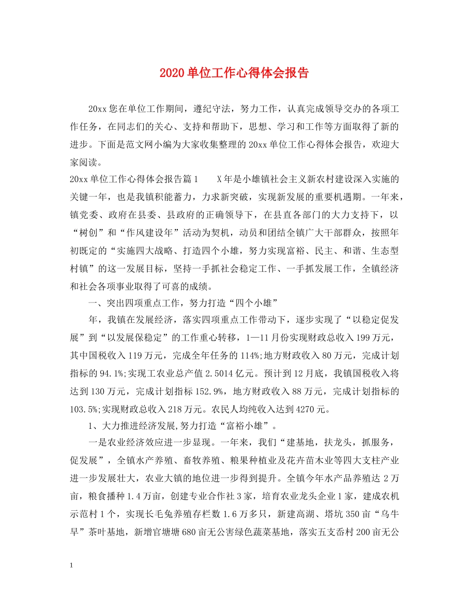 2024单位工作心得体会报告 _第1页