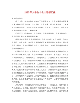 2024年大学生十七大思想汇报 