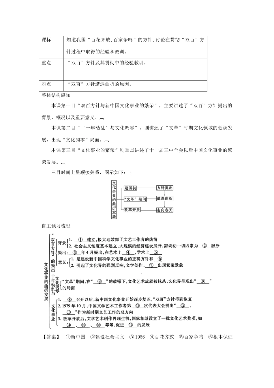 高中历史 专题5 第1课 文化事业的曲折发展导学案 人民版必修3_第2页