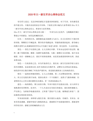 2024年大一新生军训心得体会范文 