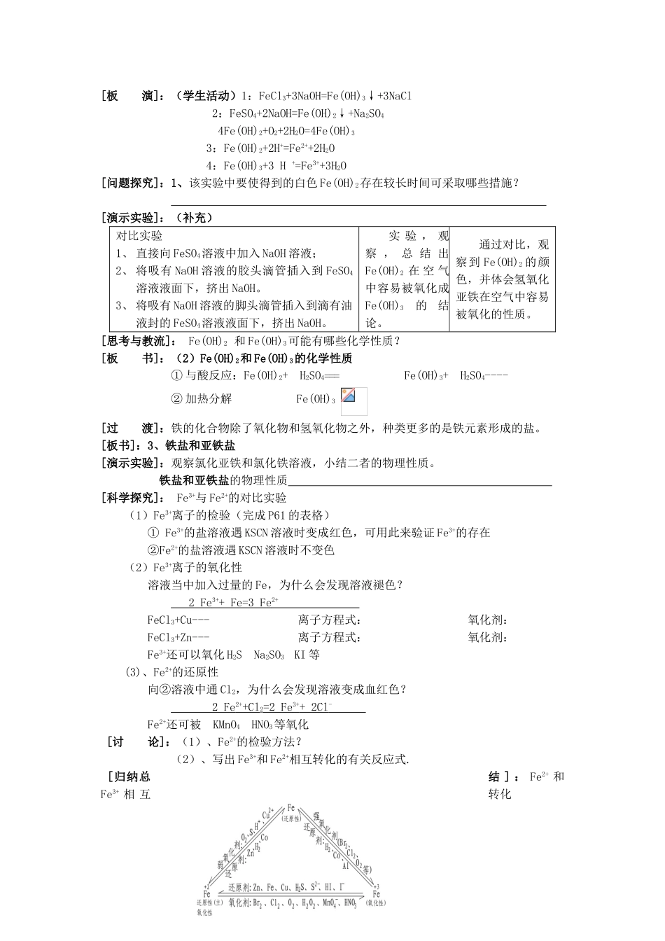五汛中学高一化学教学案（24）教师版            课题：几种重要的金属化合物③_第2页