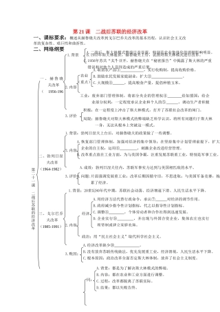 河南省济源第一中学高中历史 第21课 二战后苏联的经济改革导学案 新人教版必修2