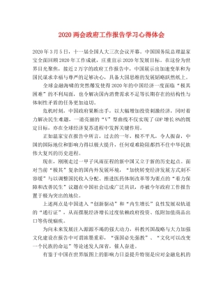 2024两会政府工作报告学习心得体会 