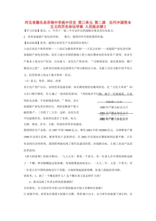 河北省隆化县存瑞中学高中历史 第三单元 第二课  近代中国资本主义的历史命运学案 人民版必修2