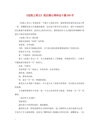 《送我上青云》观后感心得体会5篇500字 