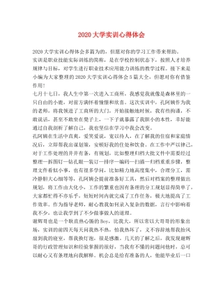 2024大学实训心得体会 