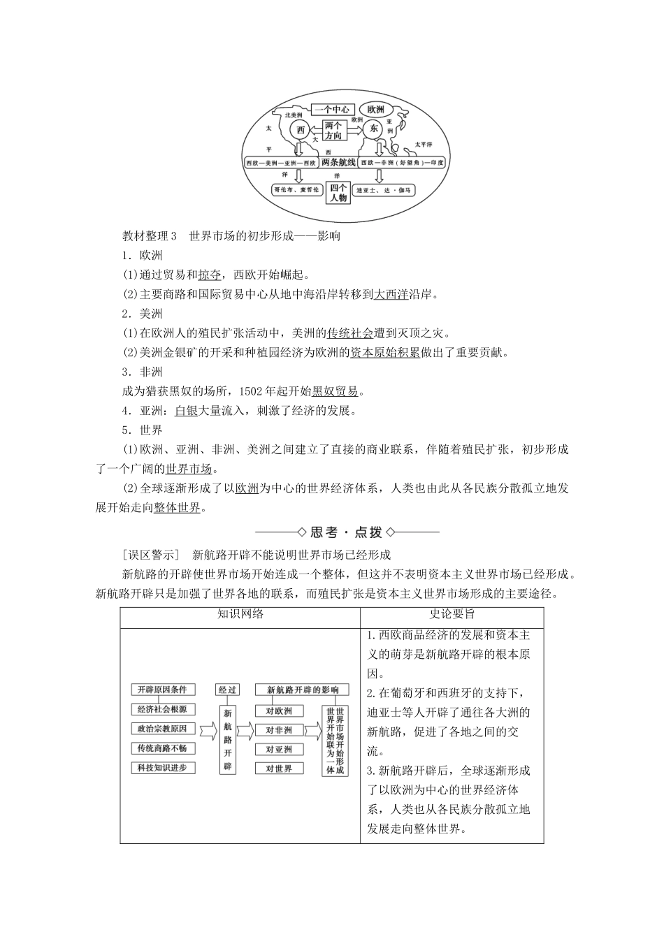 高中历史 第二单元 工业文明的崛起和对中国的冲击 第7课 新航路的开辟学案 岳麓版必修2-岳麓版高中必修2历史学案_第2页
