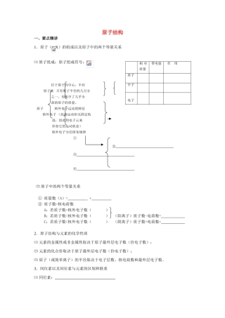 高中化学《原子结构》学案8 鲁科版必修2