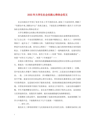 20XX年大学生社会实践心得体会范文 (000002)