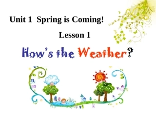 冀教八年级下册Unit1+Spring+is+Coming!+L1+Hows+the+weather（共36张PPT）