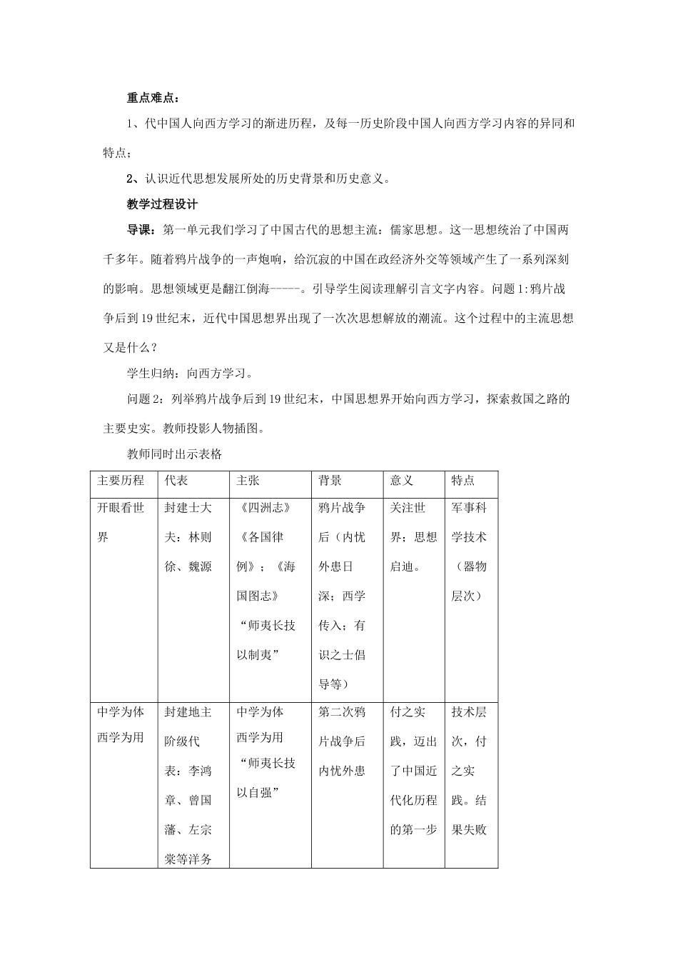 高中历史第五单元 近代中国的思想解放潮流 教学案人教版必修三_第2页