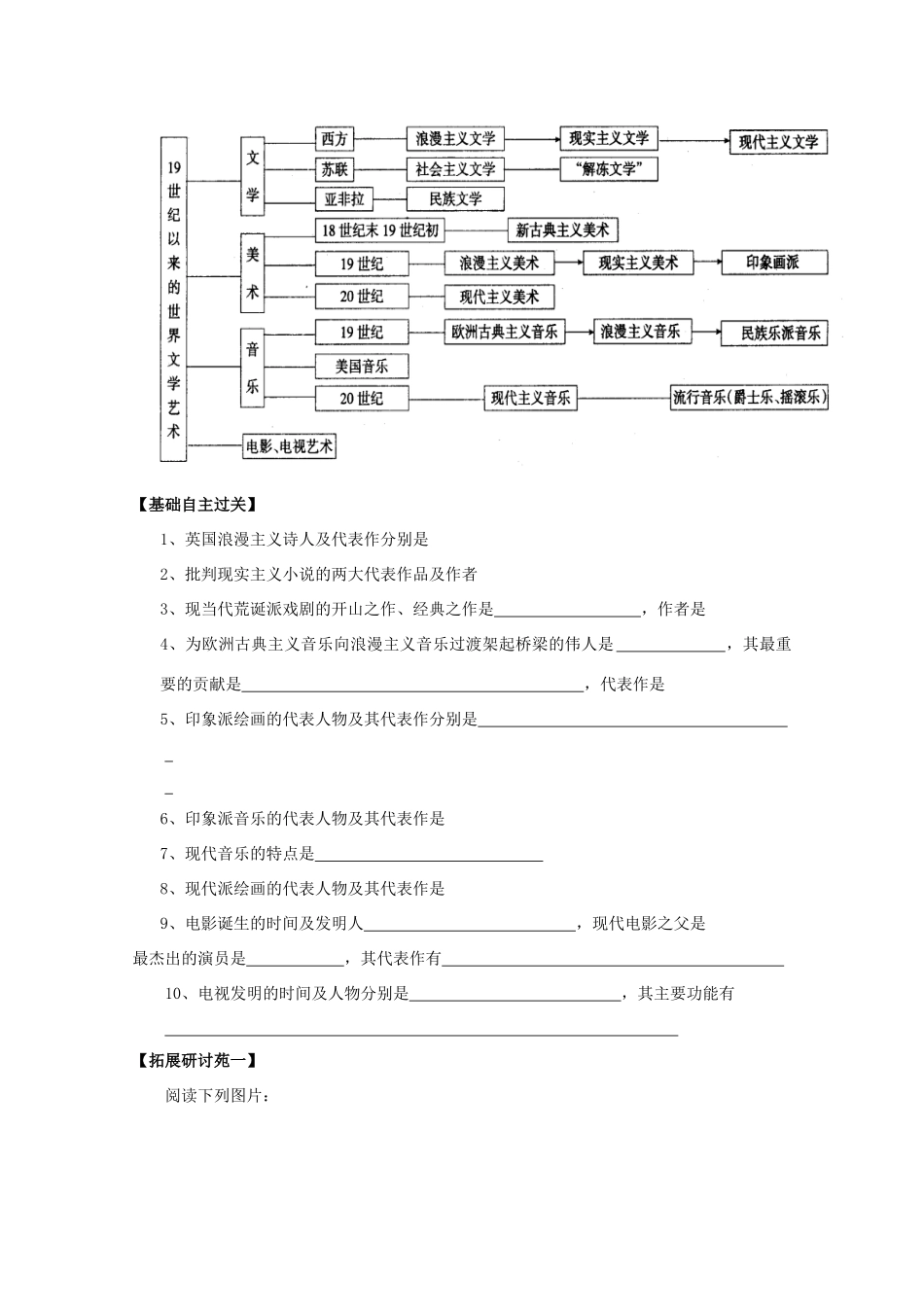 高中历史：第四单元《19世纪以来的世界文化》学案（3）（岳麓版必修3）_第2页