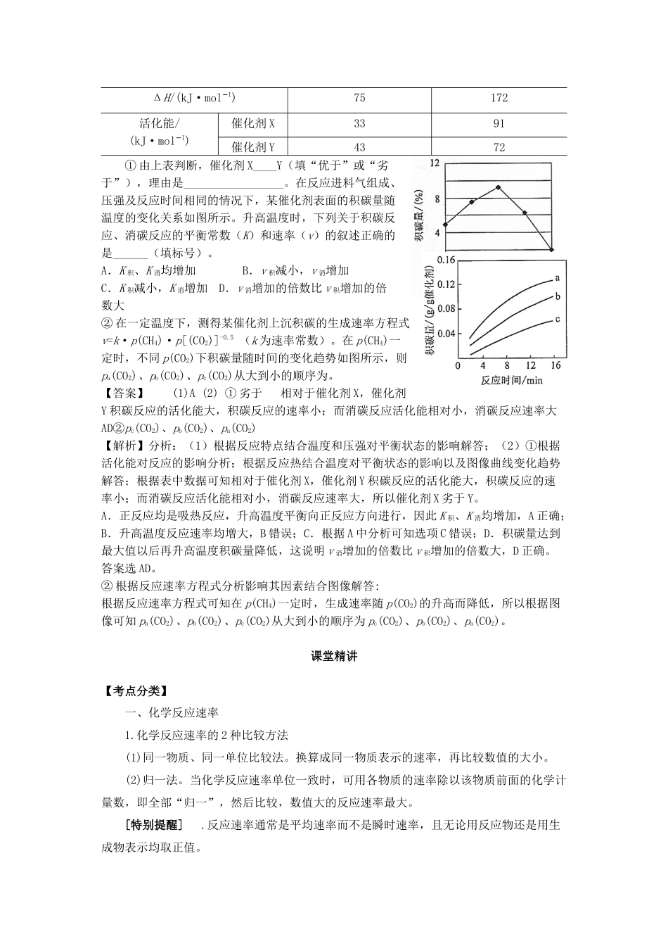 湖南省永州市高考化学二轮复习 课时16 化学反应速率 化学平衡学案-人教版高三全册化学学案_第3页
