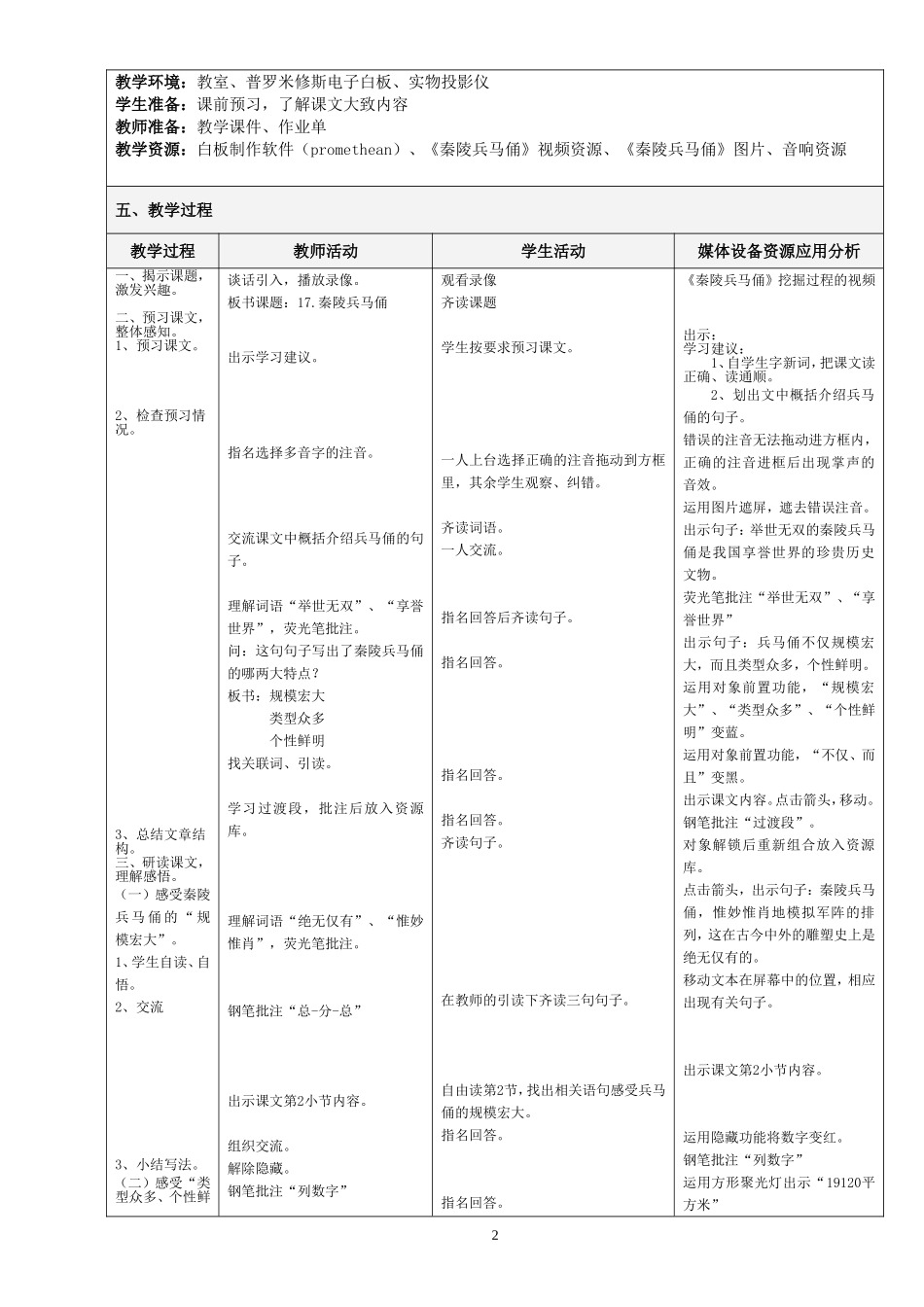 秦兵马俑教学设计_第2页