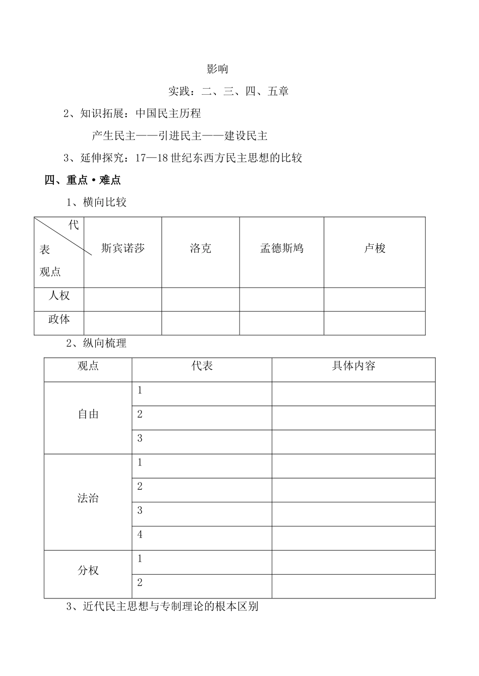 高中历史近代民主思想的发展 学案岳麓版选修2_第2页