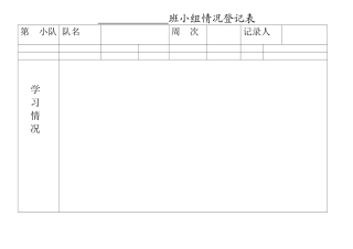 班级小组情况登记表
