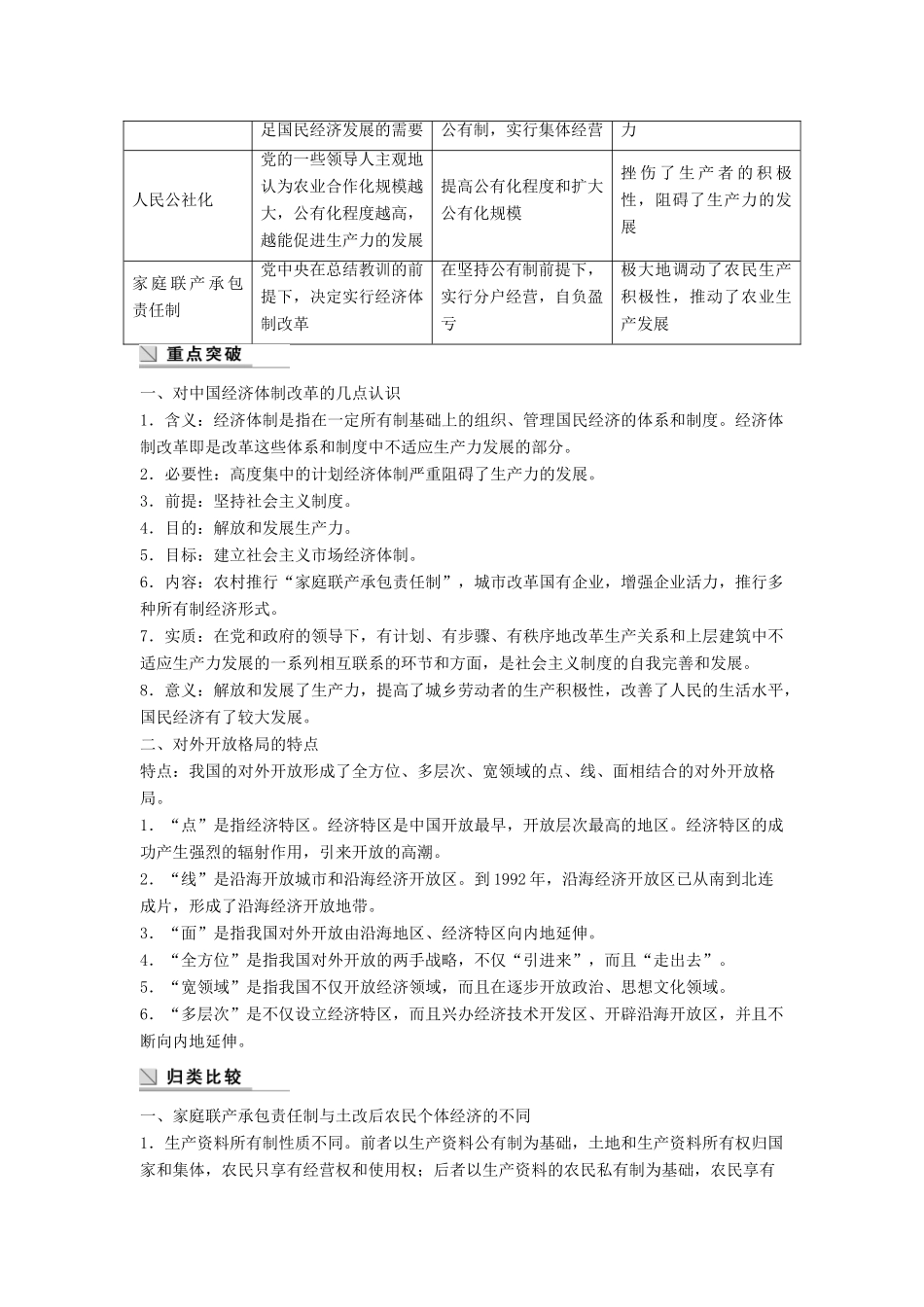 高中历史 专题三 中国社会主义建设道路的探索 课时4 专题学习总结学案 人民版必修2-人民版高一必修2历史学案_第2页