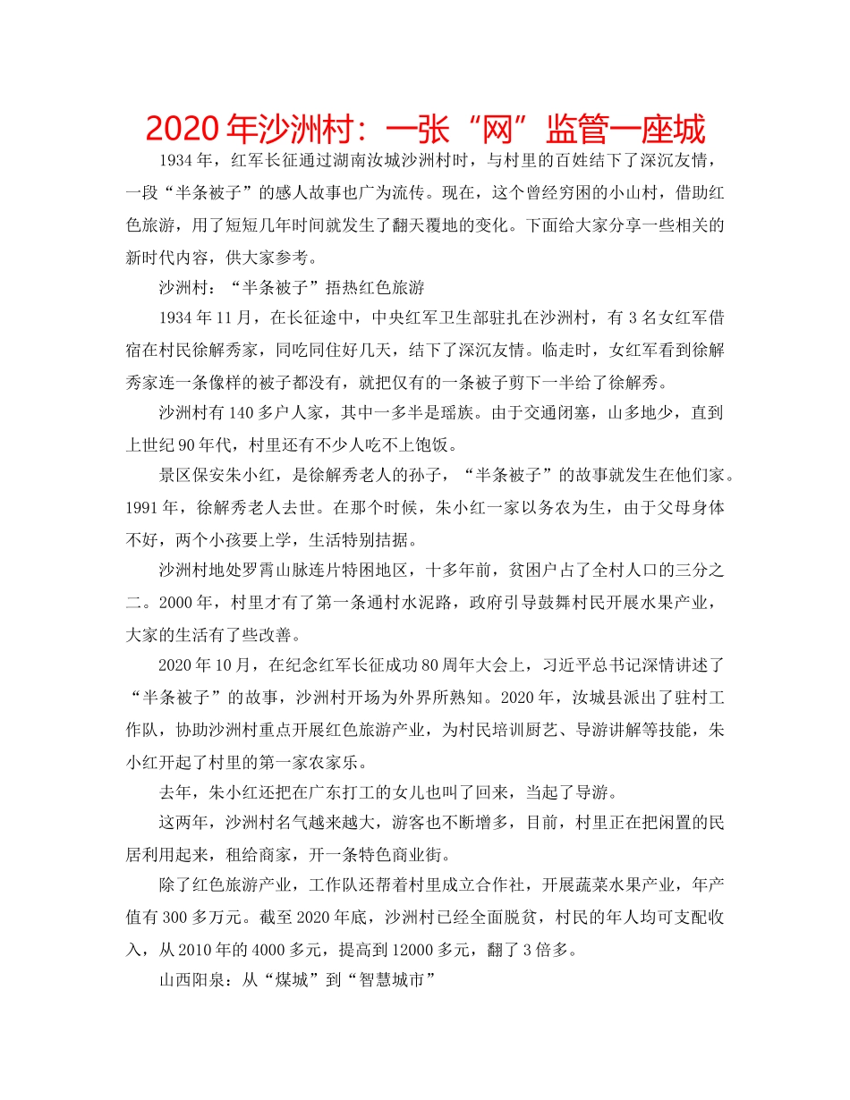 2024年沙洲村：一张“网”监管一座城 _第1页