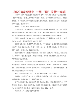 2024年沙洲村：一张“网”监管一座城 