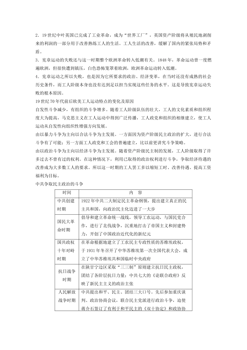 高中历史 专题五 人民群众争取民主的斗争专题优化提升学案 人民版选修2-人民版高二选修2历史学案_第2页