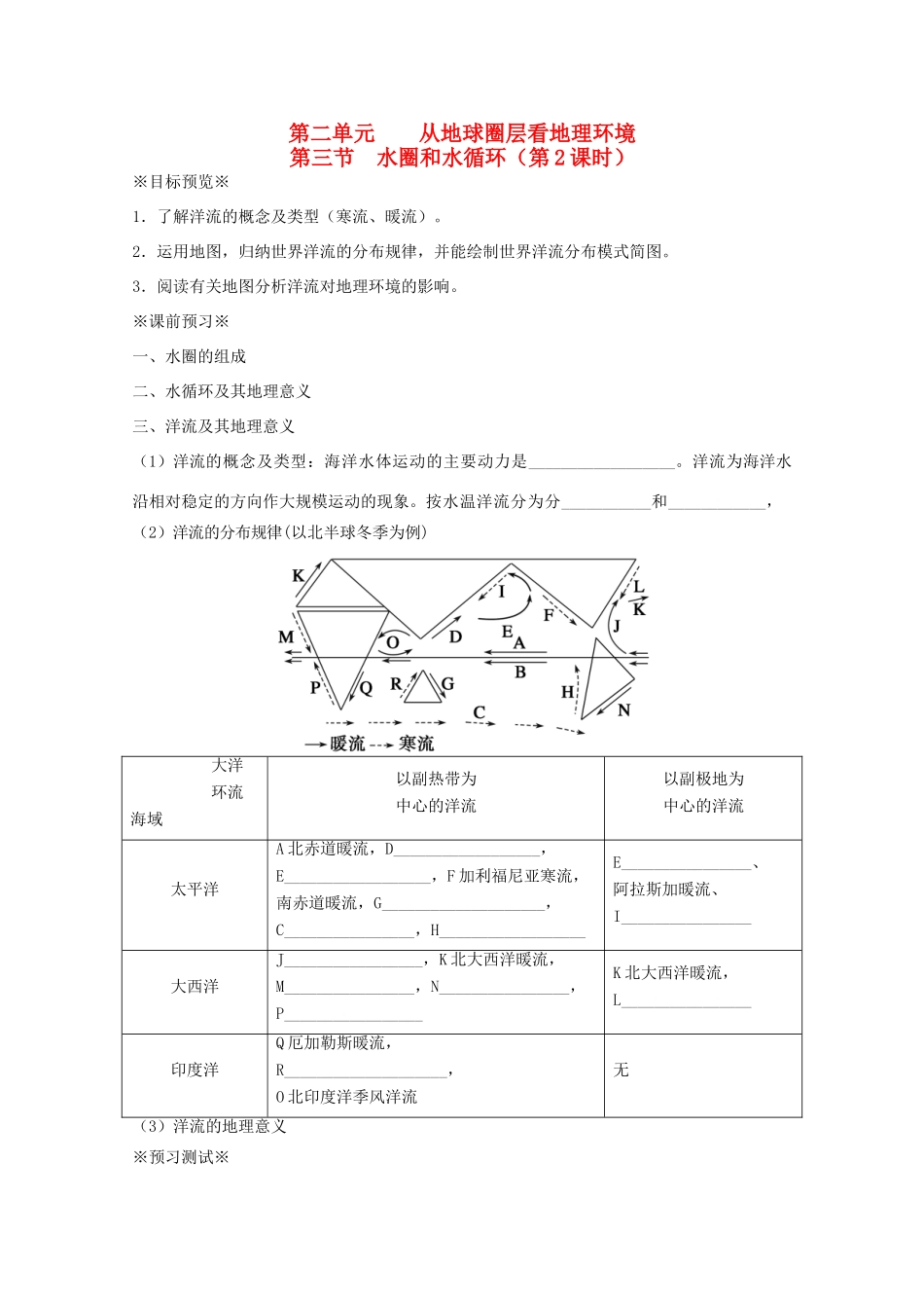 江苏省淮安市新马高级中学高中地理 第二单元第三节 水圈和水循环（第2课时）教学案 新人教版必修1_第1页