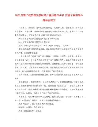 2024厉害了我的国央视纪录片观后感500字 厉害了我的国心得体会范文 