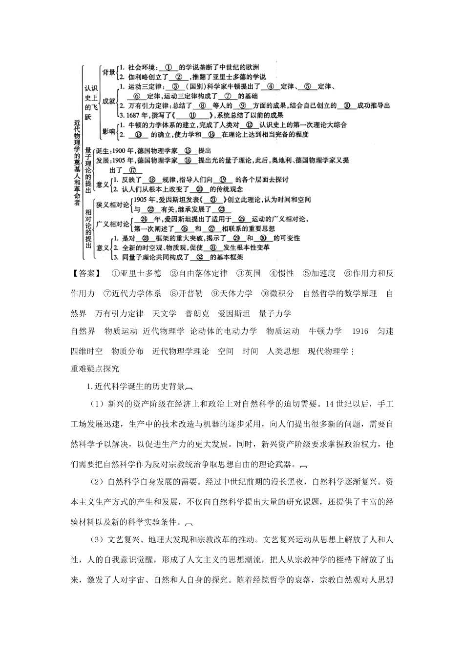 高中历史 专题7 第1课 近代物理学的奠基人和革命者导学案 人民版必修3_第3页