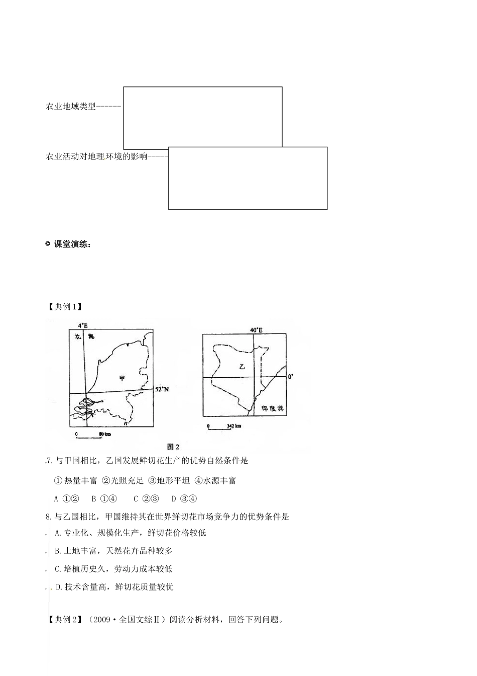 吉林省吉林市第五十五中学高三地理 农业地域的形成与发展学案_第2页
