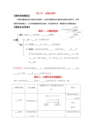 江苏省丹阳六中高中地理 2.3水圈水循环教学案 鲁教版必修1