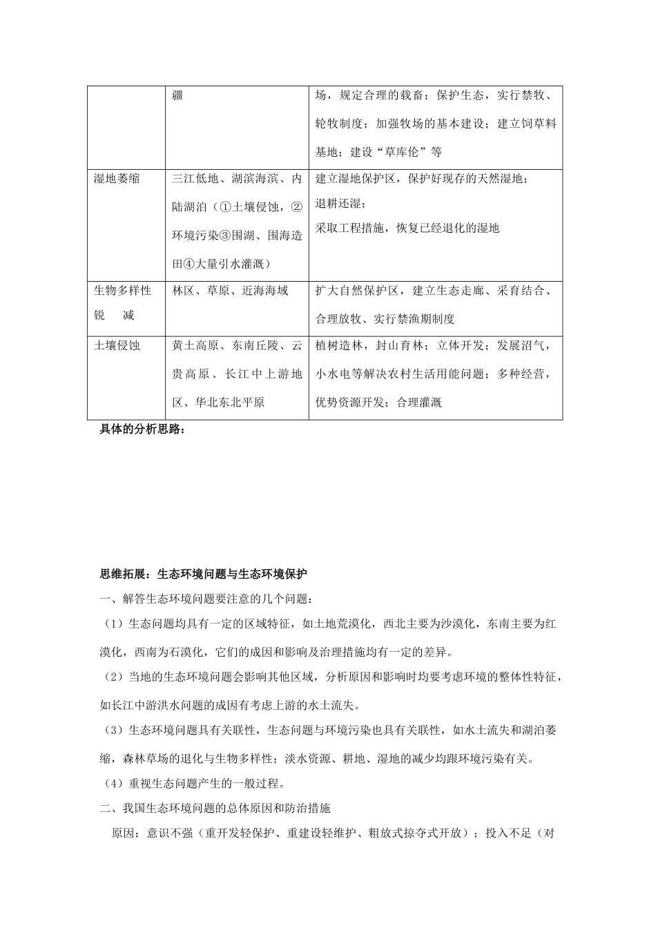 江苏省扬州市高考地理二轮专题复习 区域可持续发展 第1课时 区域资源、环境与可持续发展学案-人教版高三全册地理学案_第3页