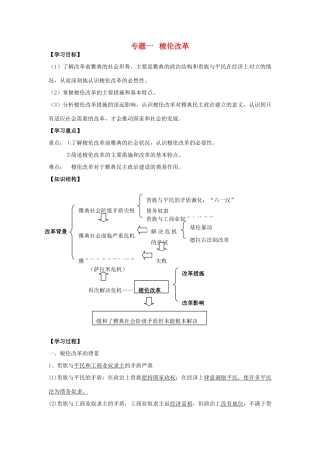 高中历史《梭伦改革》学案2 人民版选修1