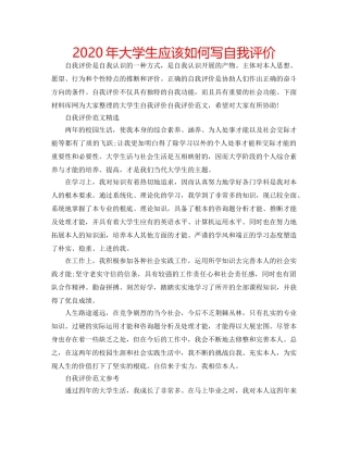 2024年大学生应该如何写自我评价 