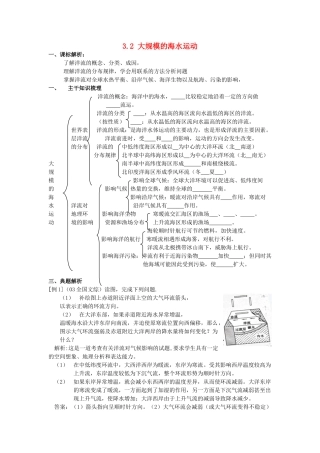 山西省运城市康杰中学高中地理 3.2 大规模的海水运动学案 新人教版必修1