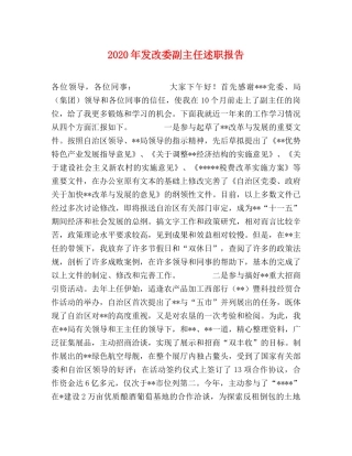 2024年发改委副主任述职报告 