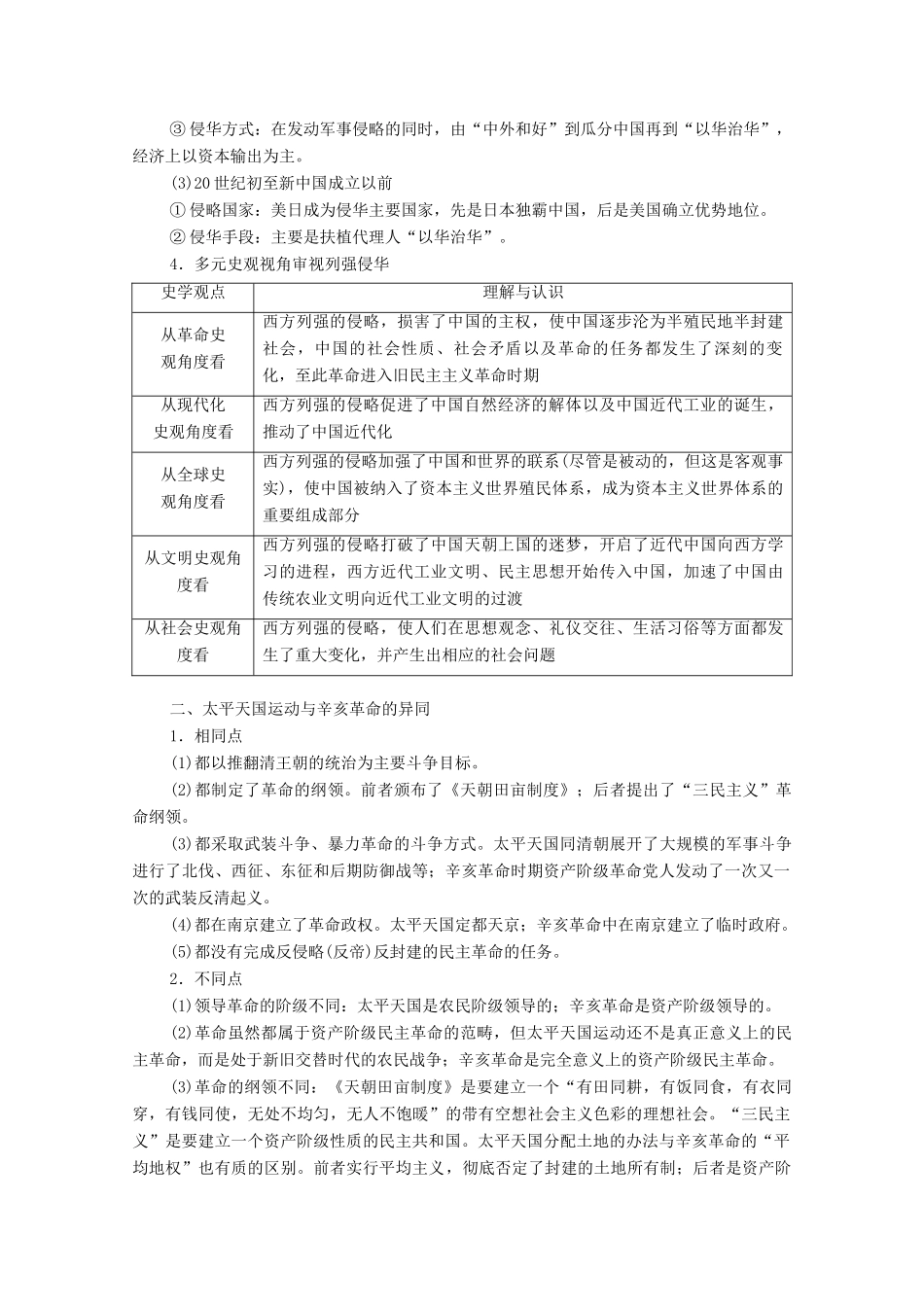 高中历史 第4单元 内忧外患与中华民族的奋起单元小结与测评学案 岳麓版必修1-岳麓版高一必修1历史学案_第2页