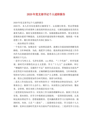 2024年党支部书记个人述职报告 