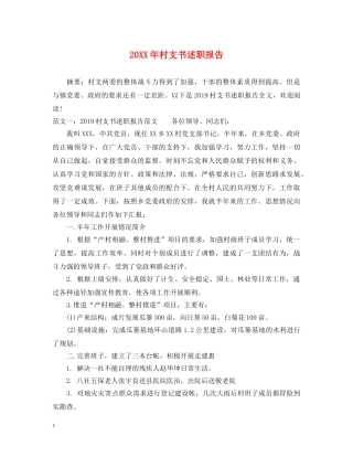 20XX年村支书述职报告 (000002)