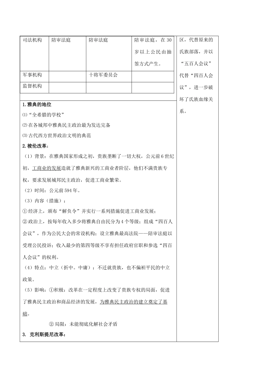高中历史 专题六 第二课 卓尔不群的雅典学案 人民版必修1-人民版高一必修1历史学案_第2页