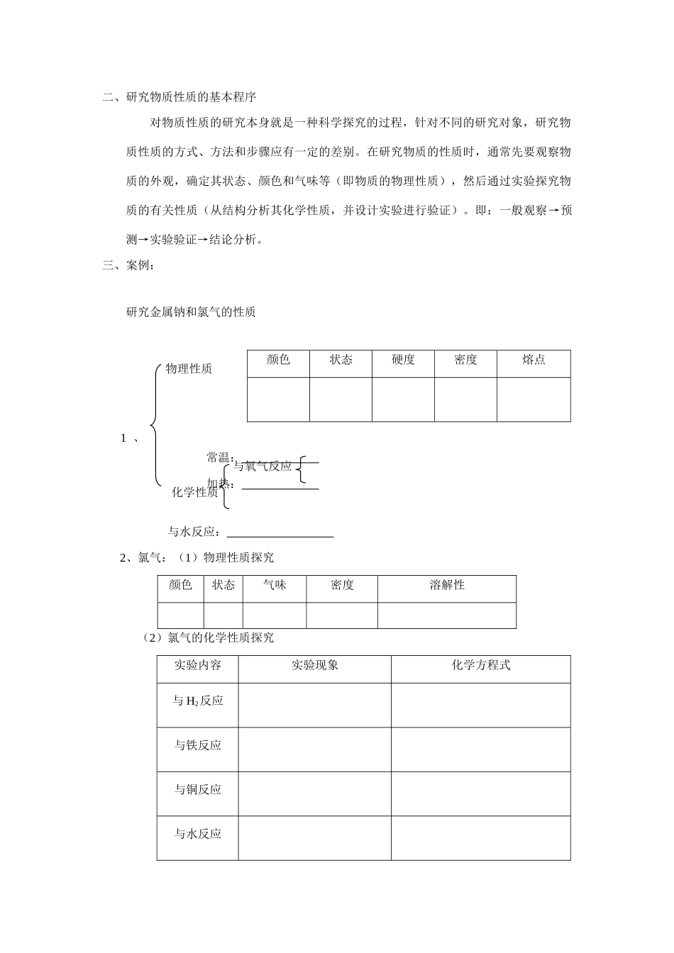 高中化学《研究物质性质的方法和程序》学案4 鲁科版必修1_第2页