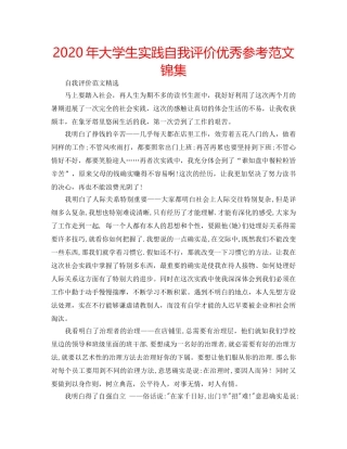 2024年大学生实践自我评价优秀参考范文锦集 