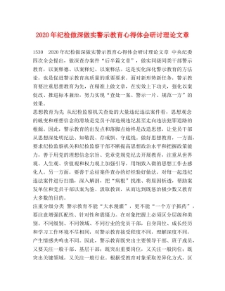 2024年纪检做深做实警示教育心得体会研讨理论文章 
