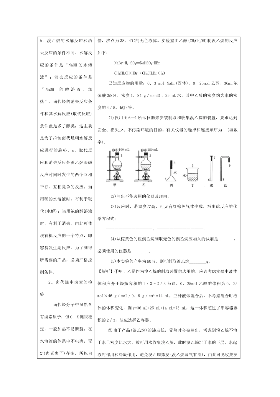 中学教材同步标准学案 高二化学第六章烃的衍生物_第3页